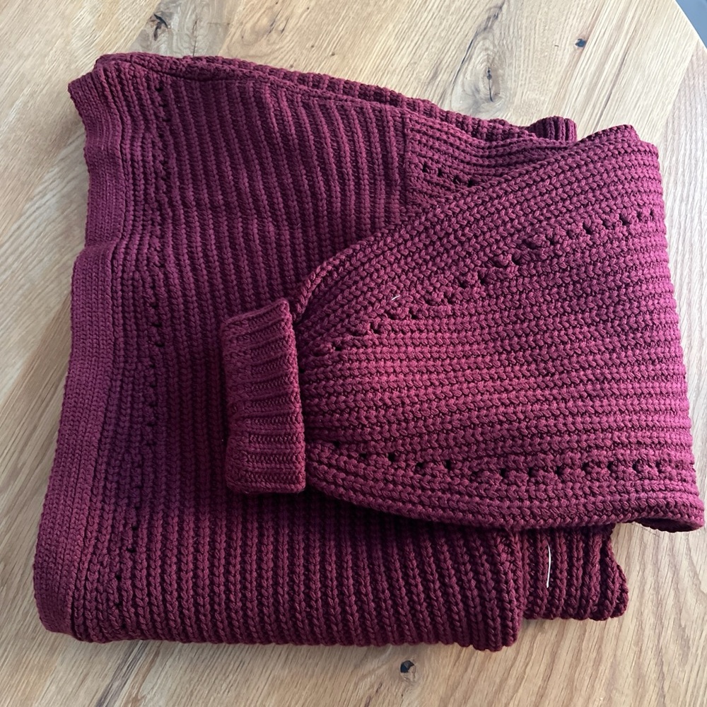 FREE PEOPLE  NIGHTINGALE CARDI, CABERNET, XL, NWOT. - Picture 12 of 13